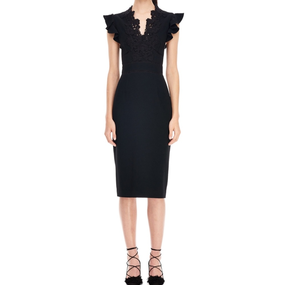 Rebecca Taylor lace crepe midi dress